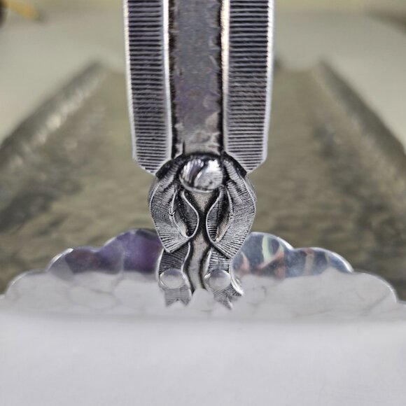 Vintage 1950s Rodney Kent Handles Hammered Aluminum Tray Retro Chic - Picture 7 of 10